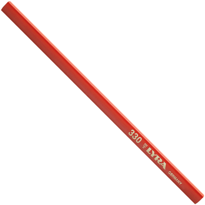 Crayon de charpentier 330 Lyra format plat ovale longueur 30 cm eco rouge