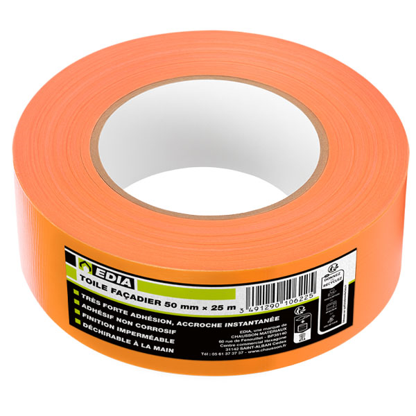 Ruban adhésif étanche spécial façadier - très forte adhérence - Edia - 50 mm x 25,00 m