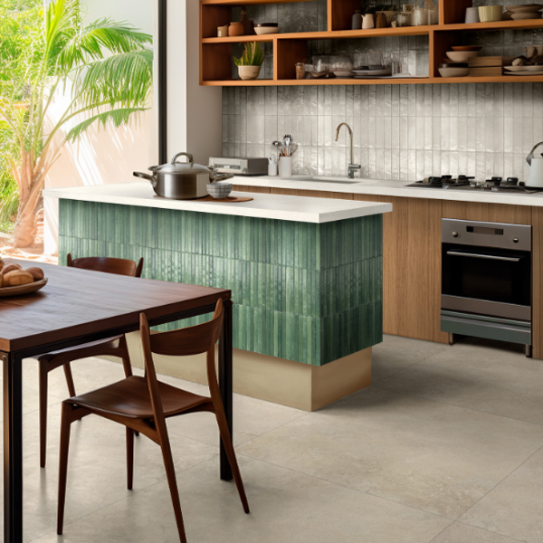 Faïence brillante effet Zellige - Look Glossy - 24,0 CM x 6,0 CM - ép. 10,00 MM - Verde