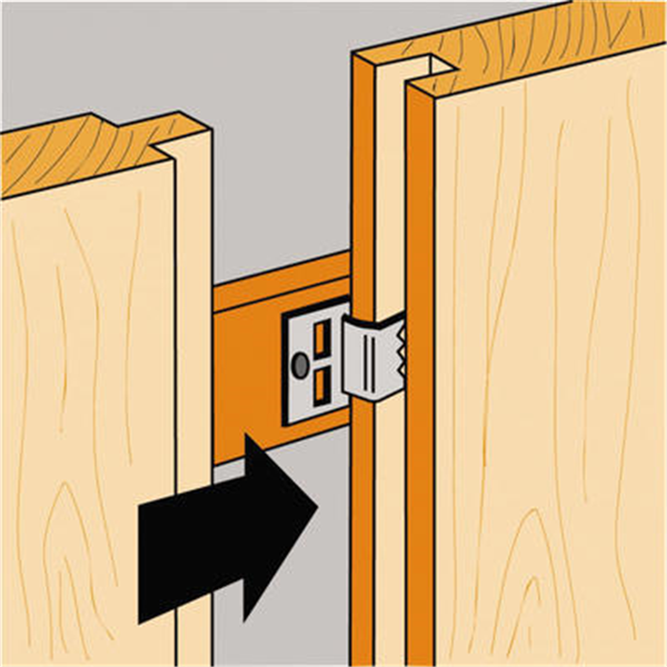 Crochet CLIP pour lambris bois 25x0.6x25 mm épaisseur 5 mm 250 pièces