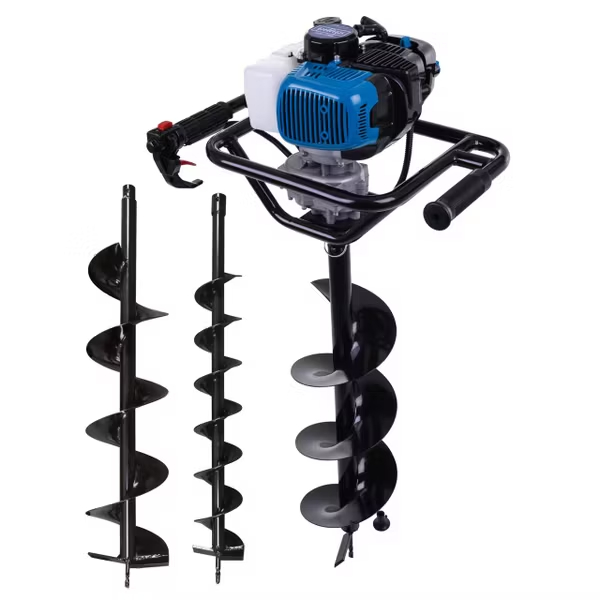 Tarière thermique Scheppach EB2000 - 1,97 CV - Moteur 2 temps - Avec 3 tarières de ⌀ 100 mm, ⌀ 150 mm et ⌀ 200 mm