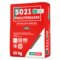 Mortier colle extérieur amélioré pour les sols de terrasse - 5021 Proliterrasse Gris - Sac de 25,0 kg
