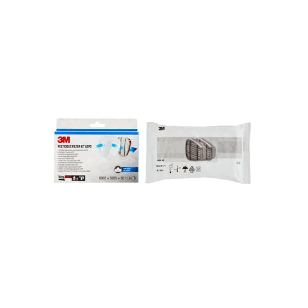 Filtres anti pesticides et désherbants de protection respiratoire 3M - 6003PRO1 A2P3 - Lot de 2