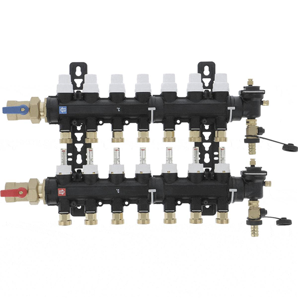 Collect. HYDRONIC Ø1"-7 circuits *6716G1 Ensemble complet-Matériaux de Synthèse