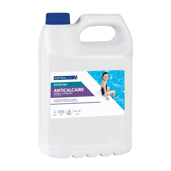 Produit anticalcaire piscine - Bidon de 5 L - Prévient la formation de tartre