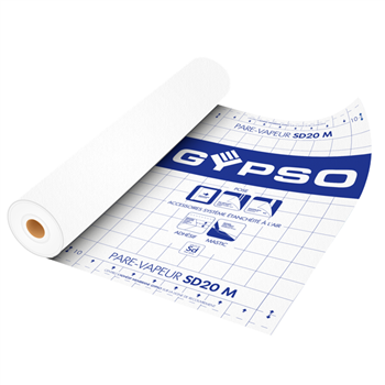 Pare vapeur pour combles et murs ossature bois - Gypso - Sd 20 m - en rouleau 1,50 M x 50,00 M