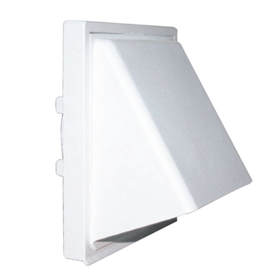 Capuchon de façade avec clapet anti-refoulement - Ø 100/125 - 110 x 54 mm - PVC Blanc