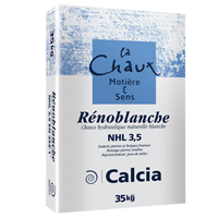 Chaux hydraulique blanche naturelle Rénoblanche NHL3,5 Calcia - Sac de 35 kg