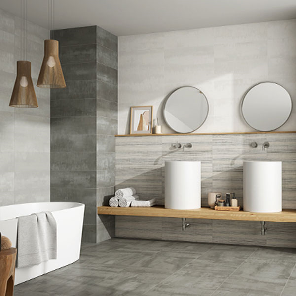 Faïence murale effet '"béton" CUSSET - Perla 20 cmx60 cm