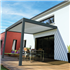 Pergola bioclimatique adossée carrée Alusun - lames parallèles orientables - gris anthracite - 3,00 M x 3,00 M