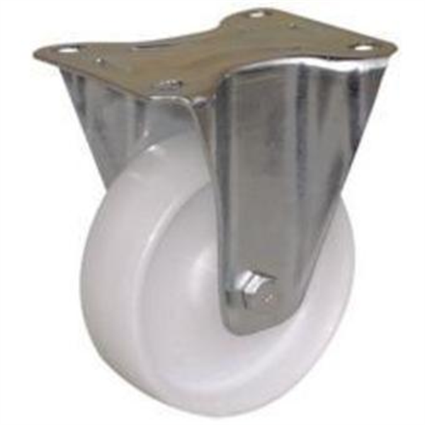 Roulette sur platine fixe polypropylène blanche diamètre 65 mm 23025