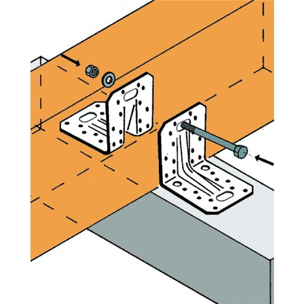 Équerre renforcée en acier galvanisé 90x105x105 mm
