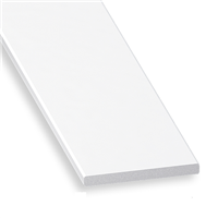 Profilé plat en polyester et fibre de verre blanc - largeur 24 mm - épaisseur 2.5 mm - longueur 1 m