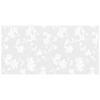Faïence salle de bain en grès cérame émaillé - Noah blanc mat à motif floral - 60,0 CM x 31,6 CM - ép. 9,50 MM