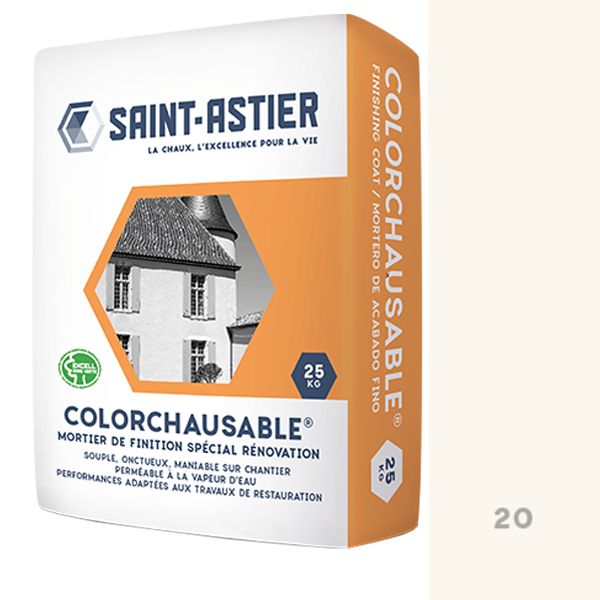 Mortier de finition spécial rénovation Colorchausable Saint-Astier - Teinte 20 - sac de 25,0 KG