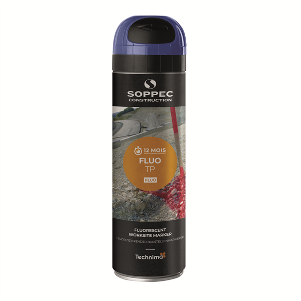 Le FLUO TP bleu 500ml, durée de 12 mois,doté d'un capot de sécurité