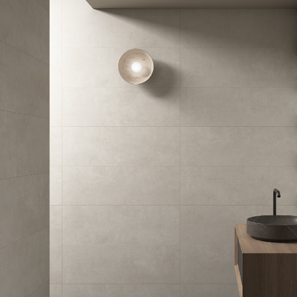 Carrelage en grès cérame effet ciment pour les murs intérieurs - Savannah Greige - 90 x 30 cm - ép. 8,5 mm