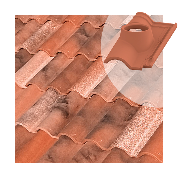 Tuile à douille TB-12 Tejas Borja - Ø  intérieur 130 mm - coloris Nature Castilla - 435 MM x 255 MM