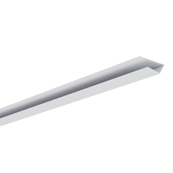 Profil U PVC grande finition côté pour lambris de sous toiture - pose inclinée - Blanc - Longueur 4,00 M