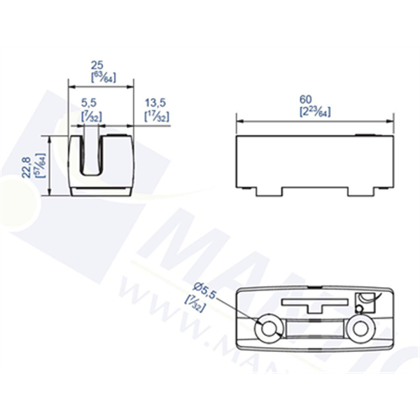 Patin en plastique gris à visser
