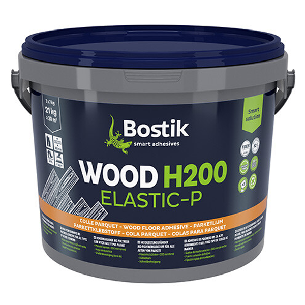 Colle parquet MS polymère Wood H200 Elastic-P Bostik Seau 21kg 3 x 7kg