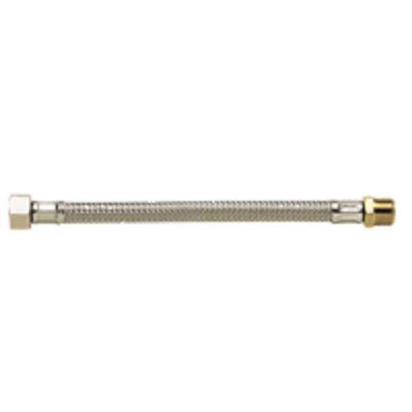 FLEX. TRESSE INOX F3/8"-M3/8" 300mm Alim - Sanitaire Tuyau Ø 8mm avec joint