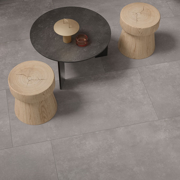 Carrelage sol intérieur antidérapant R11C effet béton en grès cérame - Urban - 30 x 60 cm - ép. 9 mm - Greige