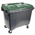 Conteneur Sulo Citybac en PEHD bac gris couvercle vert 4 roues capacité 1000 litres