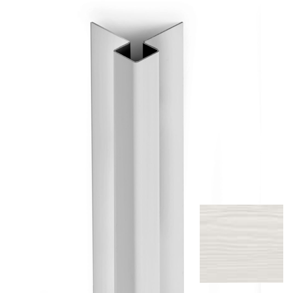 Profil d'angle extérieur pour bardage Cedral Click - aluminium laqué Blanc Everest C01 - longueur 3,00 M