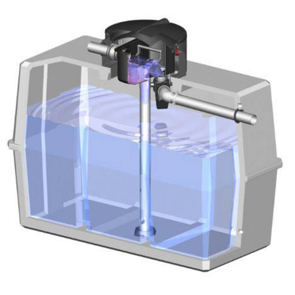 Récupérateur d'eau de pluie en béton avec filtration intégrée - SBK Pack'eau Sebico - Capacité 3000,0 LTR