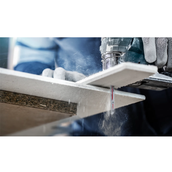 Lame de scie sauteuse spéciale plâtre et fibrociment - Expert Fiber Plaster T141 HM Bosch - 100 mm - Lot de 3