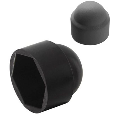 Cache écrou hexagonal en polyéthylène noir pour vis tête H en M18 clé de 27 mm - lot de 100