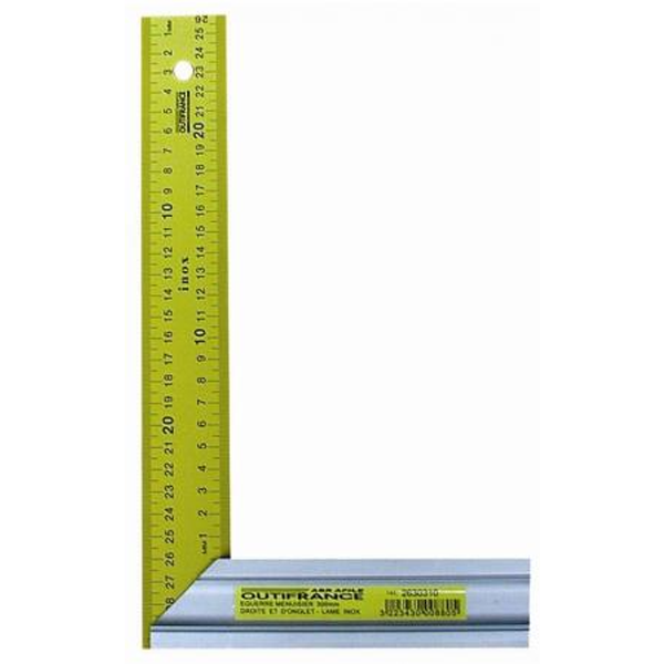 Équerre de menuisier lame acier inox - 300x165 mm