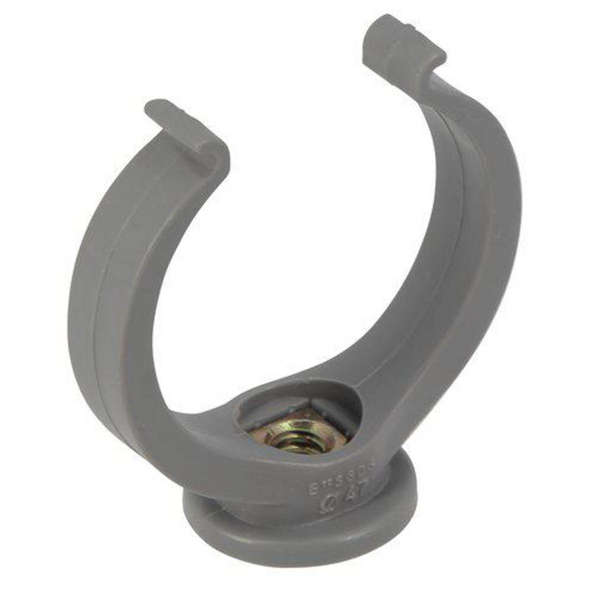 Collier de fixation forme lyre pour système d'évacuation des eaux usées - avec insert P.7/150 - polypropylène gris - Ø47 mm
