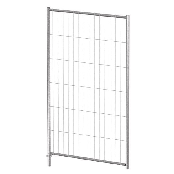 Portillon grillagé pour clôture mobile de chantier - Heras - Acier galvanisé - Hauteur 2M