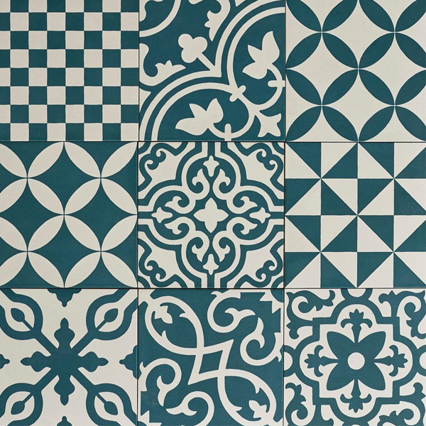 Carrelage intérieur sol et mur effet ciment Contrasti Decoro Mix - Ottanio - 20 CM x 20 CM - ép.10 MM