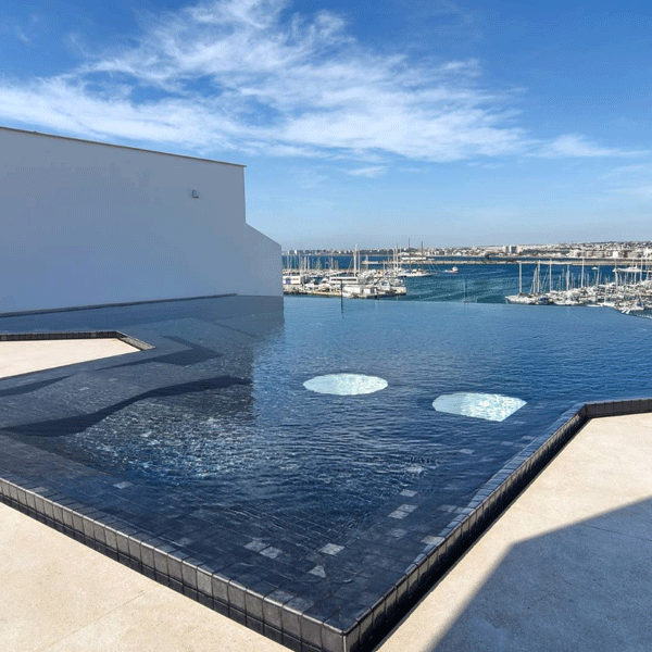 Carrelage mosaïque antidérapante - 5 x 5 cm - plaque de 31,2 x 47 cm - Anthracite