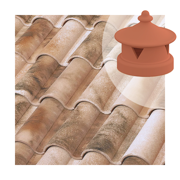 Lanterne universelle Tejas Borja pour tuile à douille - diamètre 130 mm - coloris Nature Lamalou