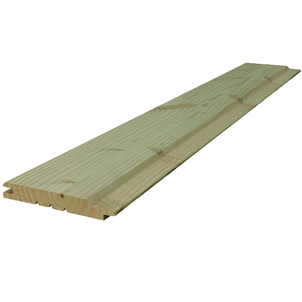Bardage extérieur en Sapin du Nord - Traité Classe 3 vert - Mozéo - 135 x 21 mm - Longueur 5,10 M