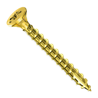 Vis bois agglo Rocket tête fraisée Pozidrive - Acier bichromaté - Filetage total - ⌀ 3,5 mm x 40,0 mm - Boîte de 220