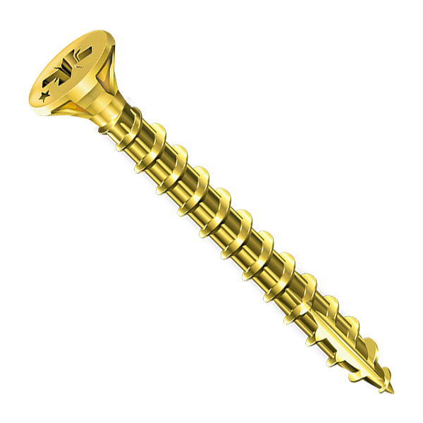 Vis bois agglo Rocket tête fraisée PZ bichromaté filetage total 3.5x40 mm - Boîte de 220