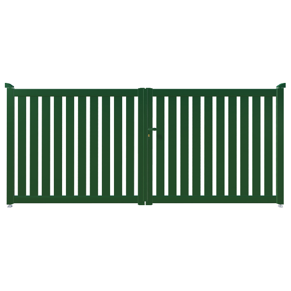 Portail aluminium sur mesure Obéron 80 CT 41 A - Battant ou coulissant - Lames verticales ajourées