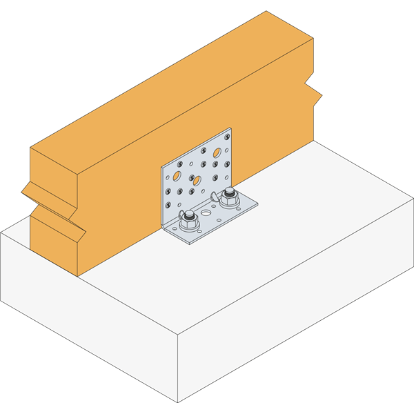 Equerre large renforcée AE - acier galvanisé - 90 x 48 x 75 mm épaisseur 3 mm