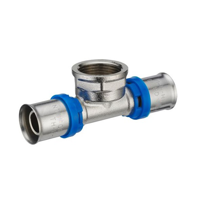 Raccord à sertir Té femelle au centre 1/2" diamètre 16 mm pour tube multicouche TH H U
