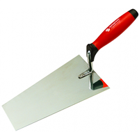 Truelle lisseuse inox bout carré manche bi-matière longueur 20 cm