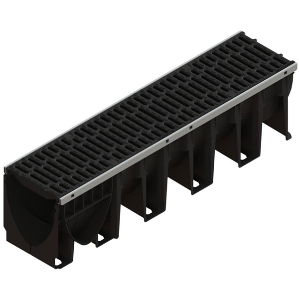 CANIVEAU PP 200MM GRILLE FONTE D400 L1M