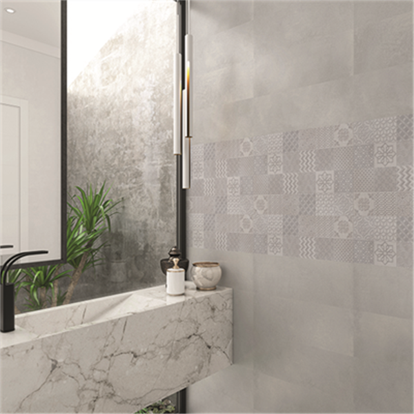 Faïence murale effet "béton" EVEN EDILIS "décor split" - Ivory - 60 CMx20 CM Ép.9 MM