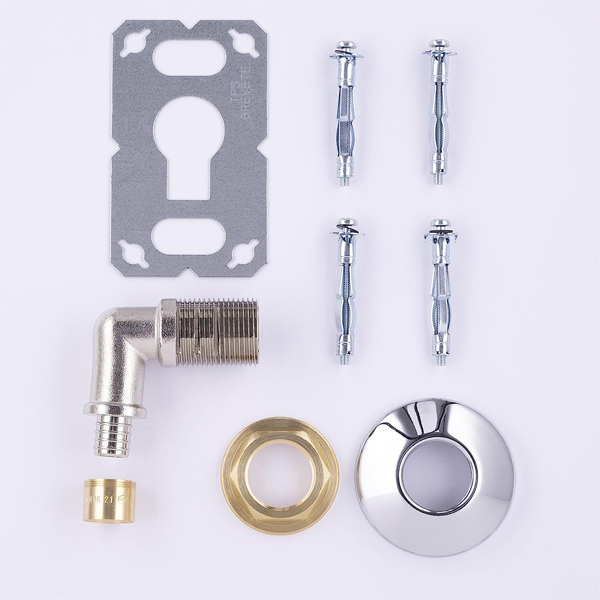 Platine simple PER à glissement pour robinet mural - Kit Fix System - Ø 16 mm - sortie femelle 15 x 21 mm