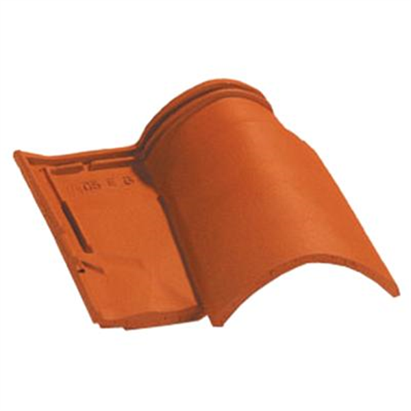 Tuile 1/2 pureau en terre cuite - Oméga 10 - Vieux toit