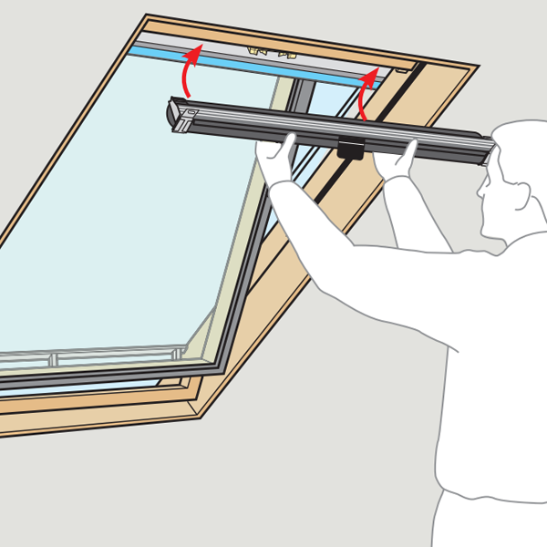 Store extérieur pare-soleil Velux MHL pour fenêtre de toit - Gris foncé RAL 5060 - Largeur 114,0 CM